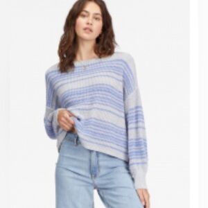 Billabong gray and blue stripes crop sweater size M